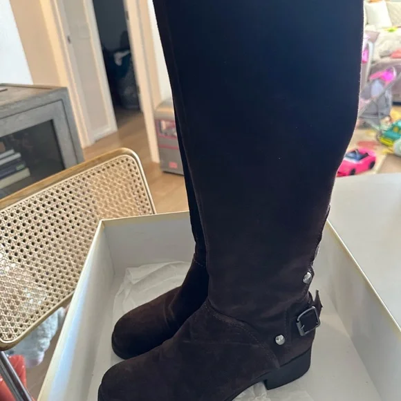 Giancarlo Paoli chocolate suede, tall boots - Picture 3 of 5